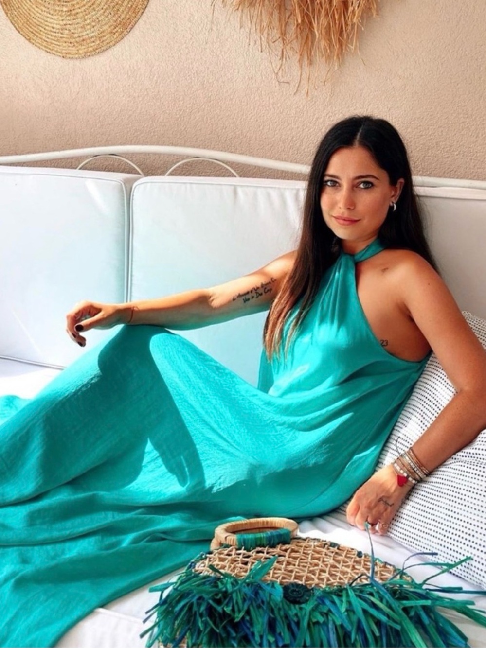 Zara Stain Effect Halter Dress